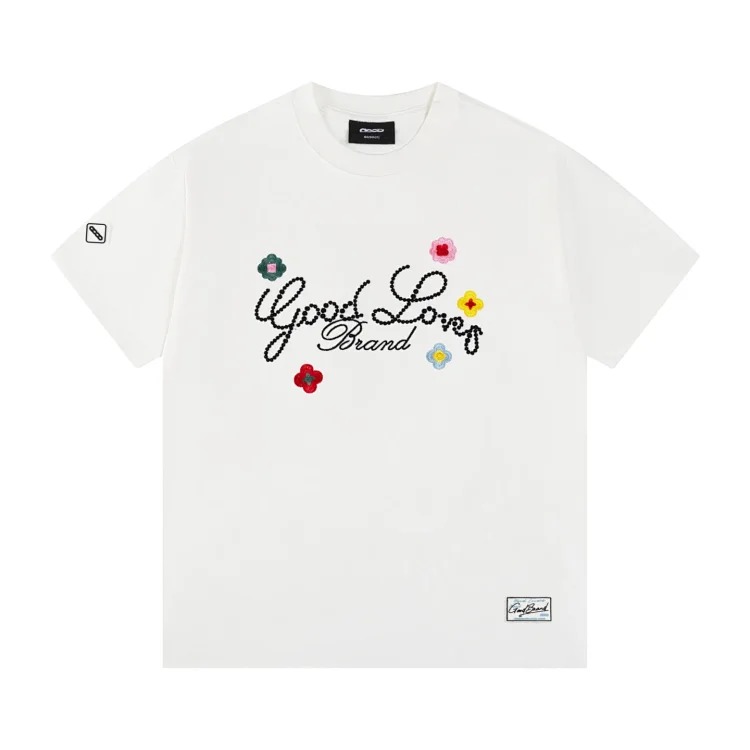 Goodbrand pearl slogan short-sleeved shirt image 6