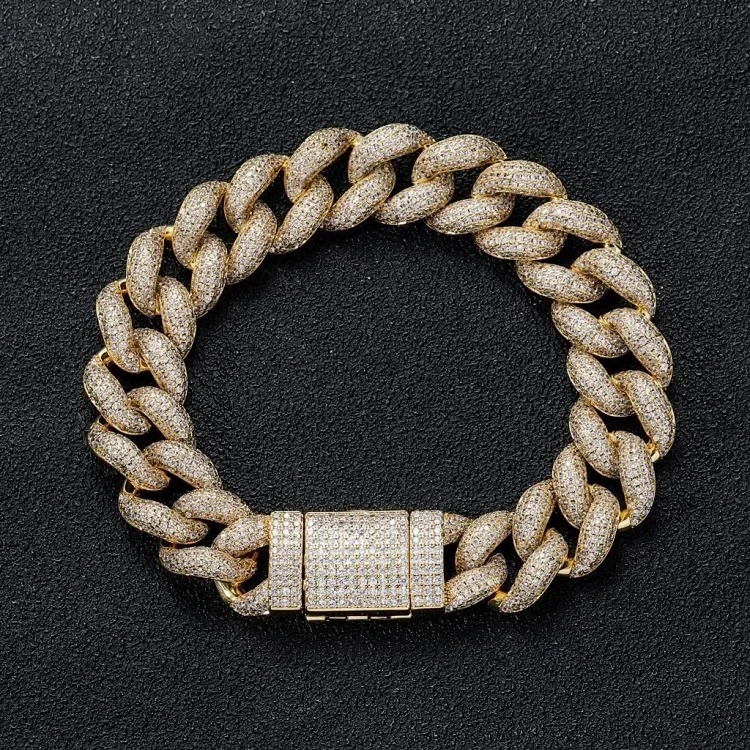 5ACubic Zirconia Stone flash diamond bracelet hip-hop jewelry image 3