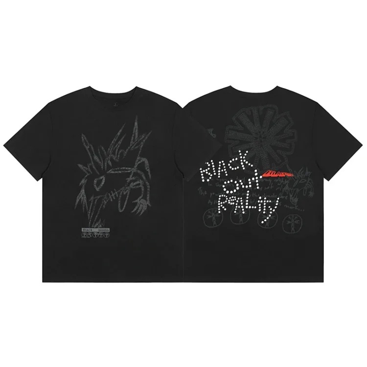 Travis Scott Cactus Jack x Fragment high street short-sleeved men's and women's high street T-shirt image 4