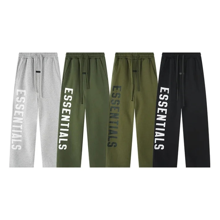 Celine ESSENTIALS Trendy Casual Straight-Leg Fleece-Lined Trousers for Men and Women