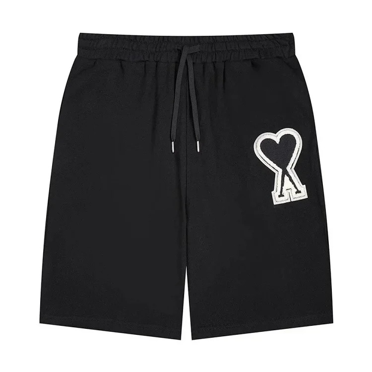 AMI Straight Leg Embroidered Heart Casual Shorts image 13