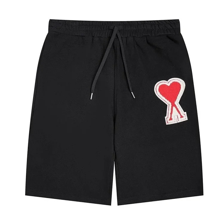 AMI Straight Leg Embroidered Heart Casual Shorts image 14