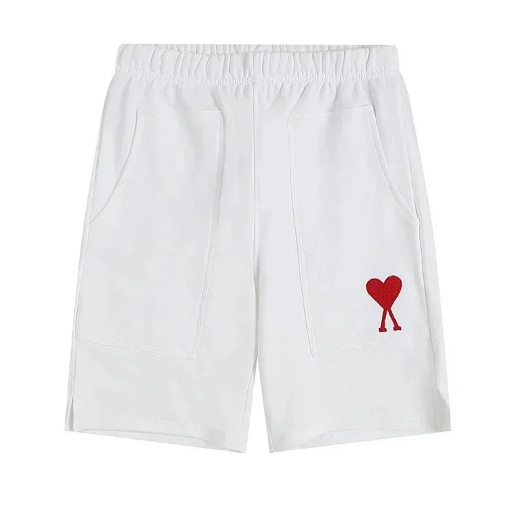 AMI Straight Leg Embroidered Heart Casual Shorts image 24