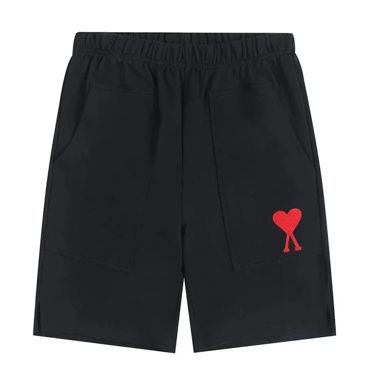 AMI Straight Leg Embroidered Heart Casual Shorts image 26