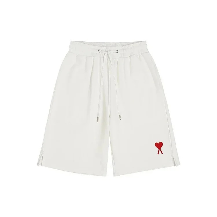 AMI Straight Leg Embroidered Heart Casual Shorts image 2
