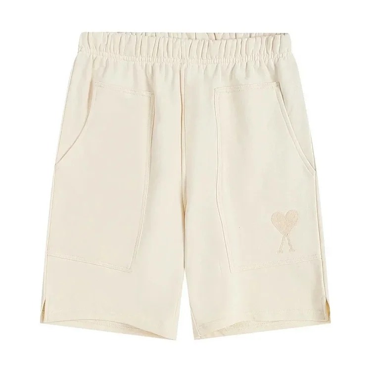 AMI Straight Leg Embroidered Heart Casual Shorts image 30