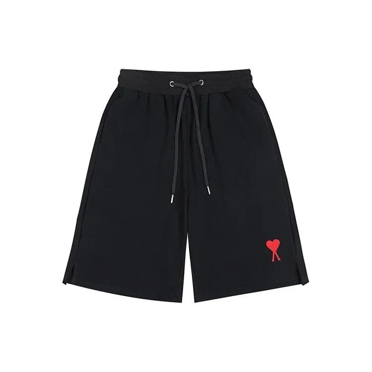 AMI Straight Leg Embroidered Heart Casual Shorts image 5