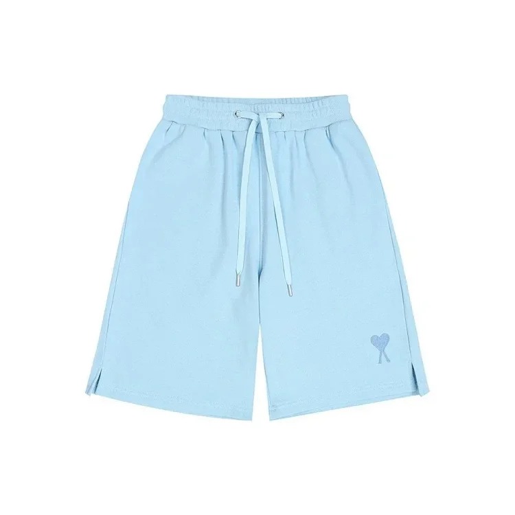 AMI Straight Leg Embroidered Heart Casual Shorts image 7