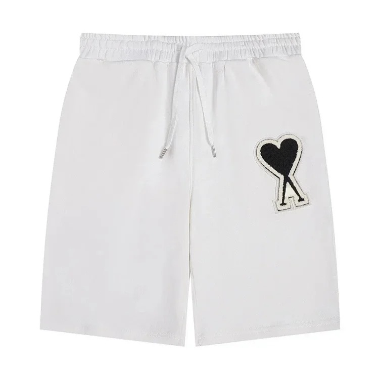 AMI Straight Leg Embroidered Heart Casual Shorts image 9