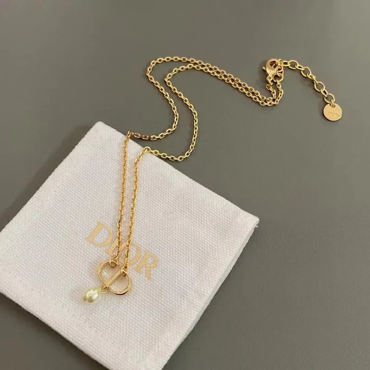 Classic golden pearl necklace bracelet Internet celebrity retro high-end fashion simple versatile clavicle chain