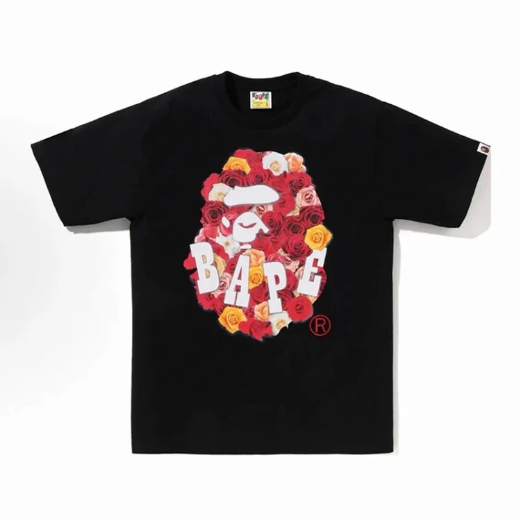 Cross-border foreign trade wholesale Bp trendy brand Ape Man Head heavyweight pure cotton short-sleeved men and women one-piece drop-shipping T-shirt top
