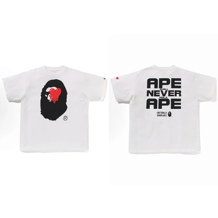 Cross-border foreign trade wholesale Bp trendy brand Ape Man Head heavyweight pure cotton short-sleeved men and women one-piece drop-shipping T-shirt top