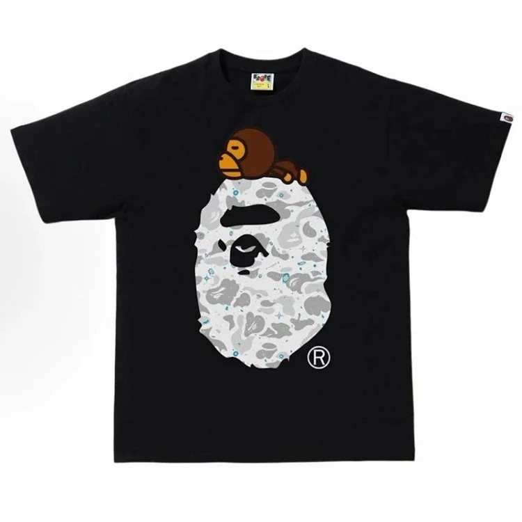 Cross-border foreign trade wholesale Bp trendy brand Ape Man Head heavyweight pure cotton short-sleeved men and women one-piece drop-shipping T-shirt top