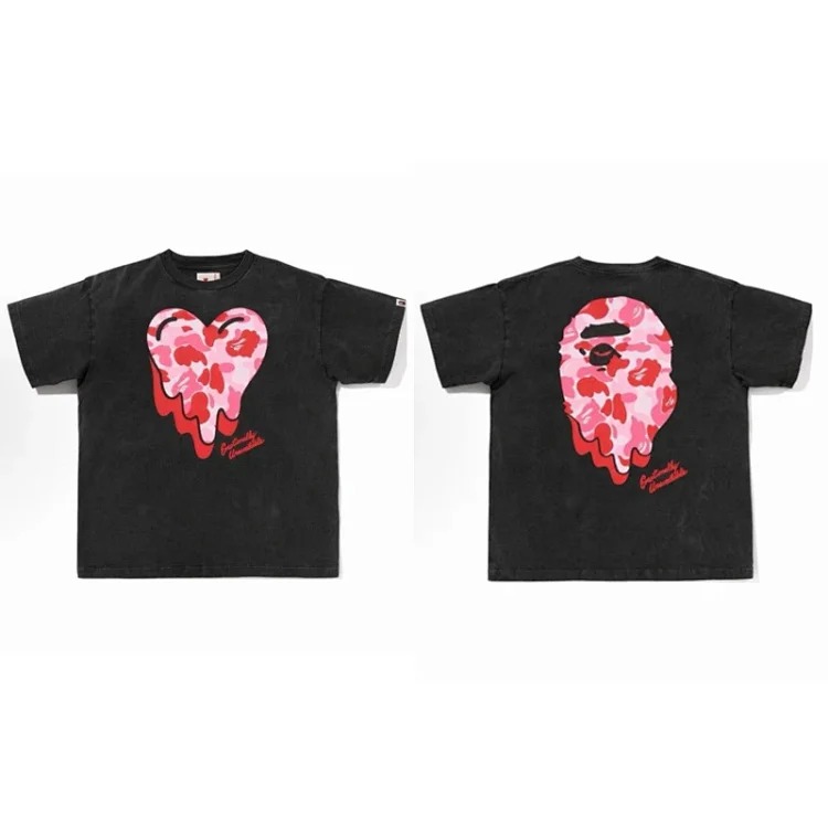 Cross-border foreign trade wholesale Bp trendy brand Ape Man Head heavyweight pure cotton short-sleeved men and women one-piece drop-shipping T-shirt top