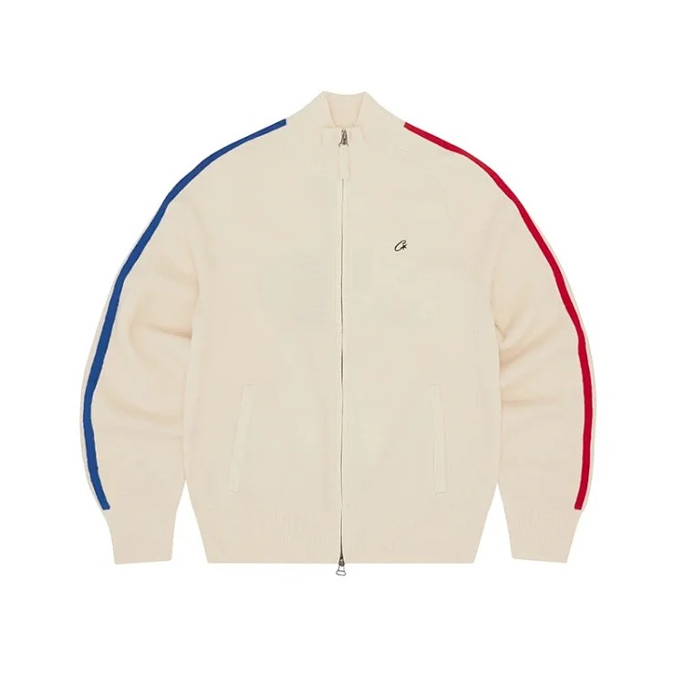 Crtz Street Hip Hop Stand Collar Cardigan Knit Sweater image 12