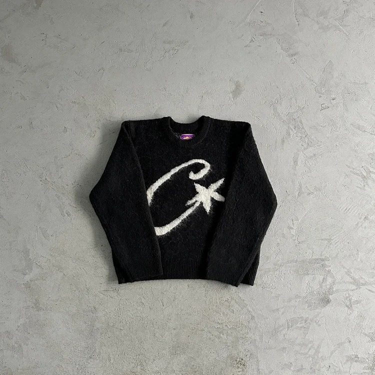 Crtz Street Hip Hop Stand Collar Cardigan Knit Sweater image 4