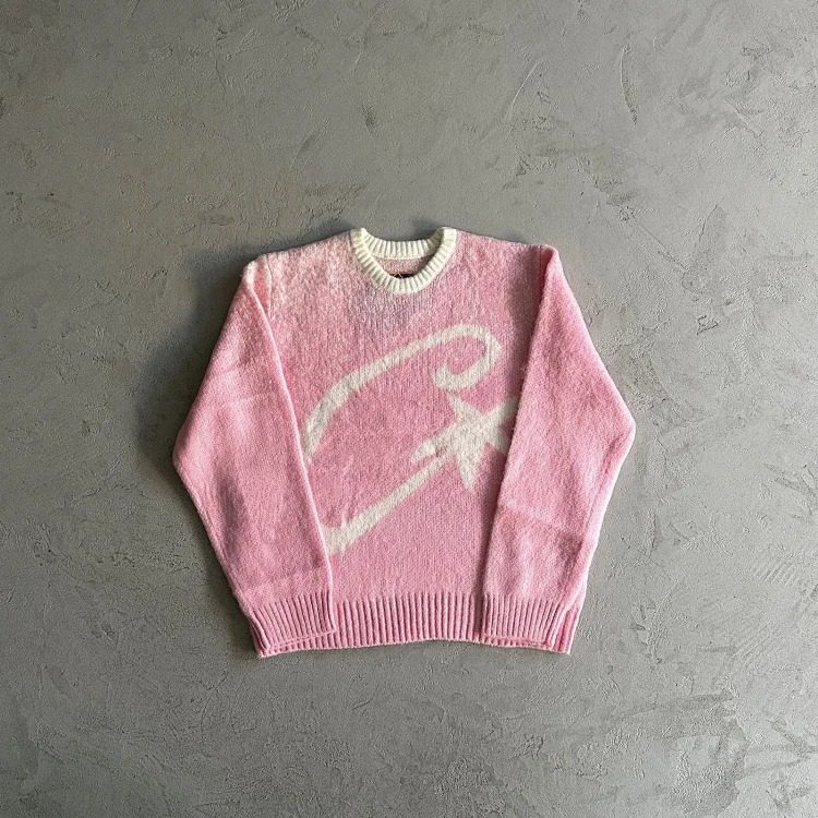 Crtz Street Hip Hop Stand Collar Cardigan Knit Sweater image 5