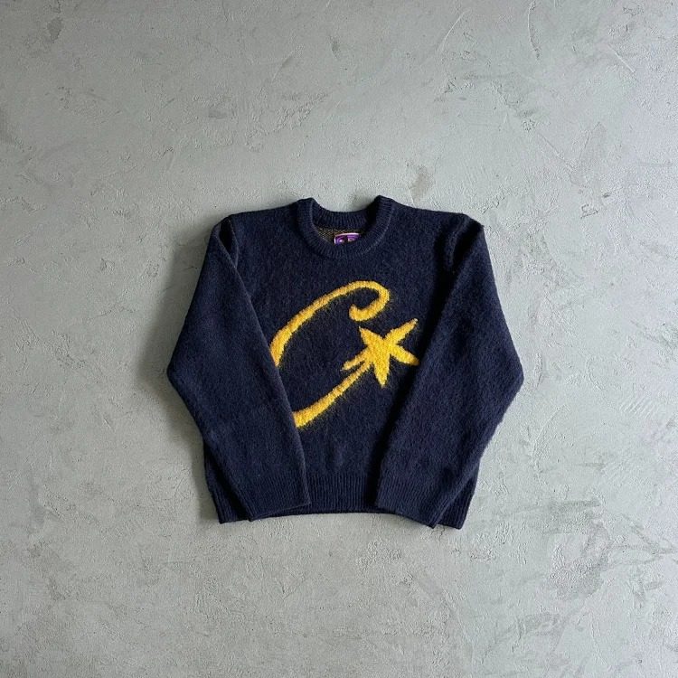 Crtz Street Hip Hop Stand Collar Cardigan Knit Sweater image 6