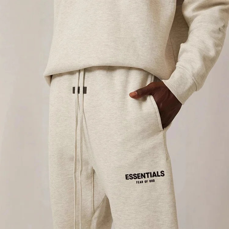 2022SS velvet straight pants, flocking logo printing ESSENTIALS trendy brand cross-border