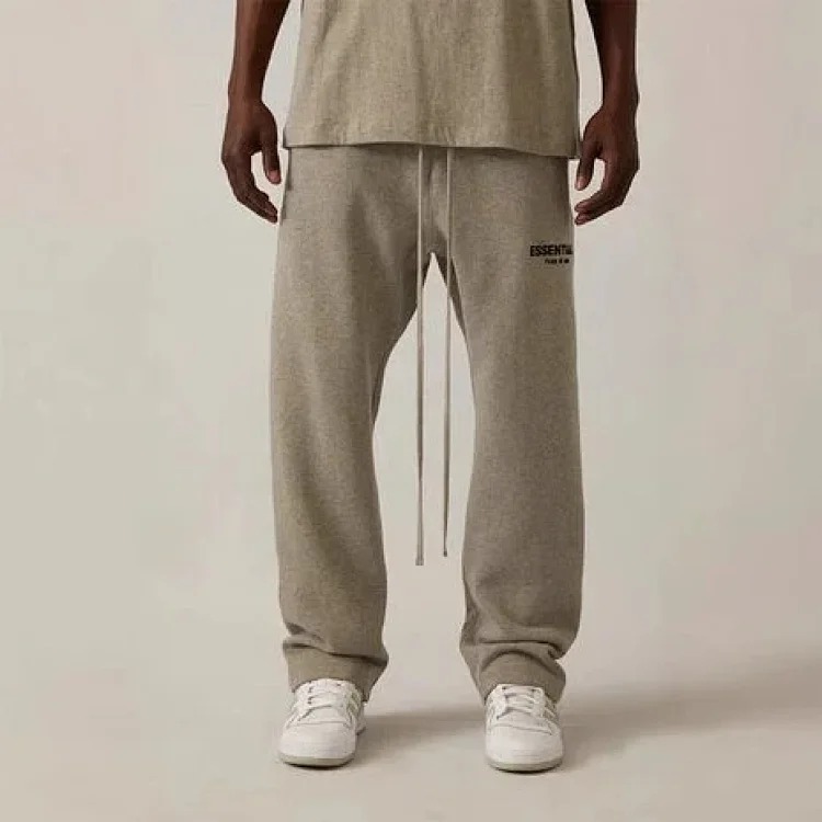 2022SS velvet straight pants, flocking logo printing ESSENTIALS trendy brand cross-border