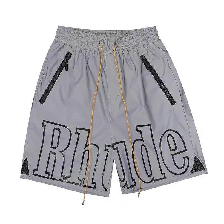 RHUDE reflective casual shorts, high street beach shorts for men and women image 4