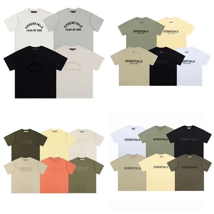 Fear of God Essentials Kids Men's and Women's Couples Large Size Loose Short Sleeve T-Shirt Teenagers