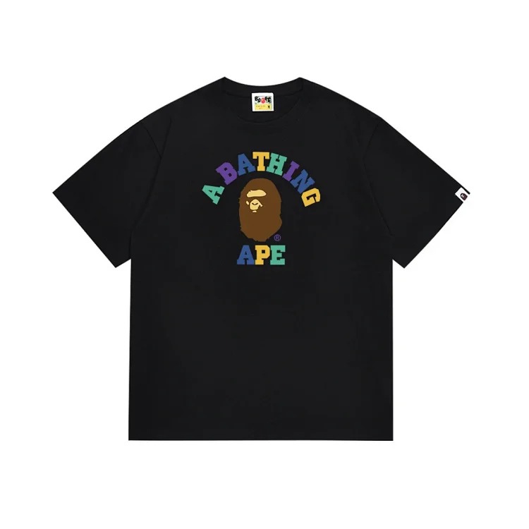 Bape A BATHING APE Embroidered Large Size Loose Short Sleeve T-Shirt image 3