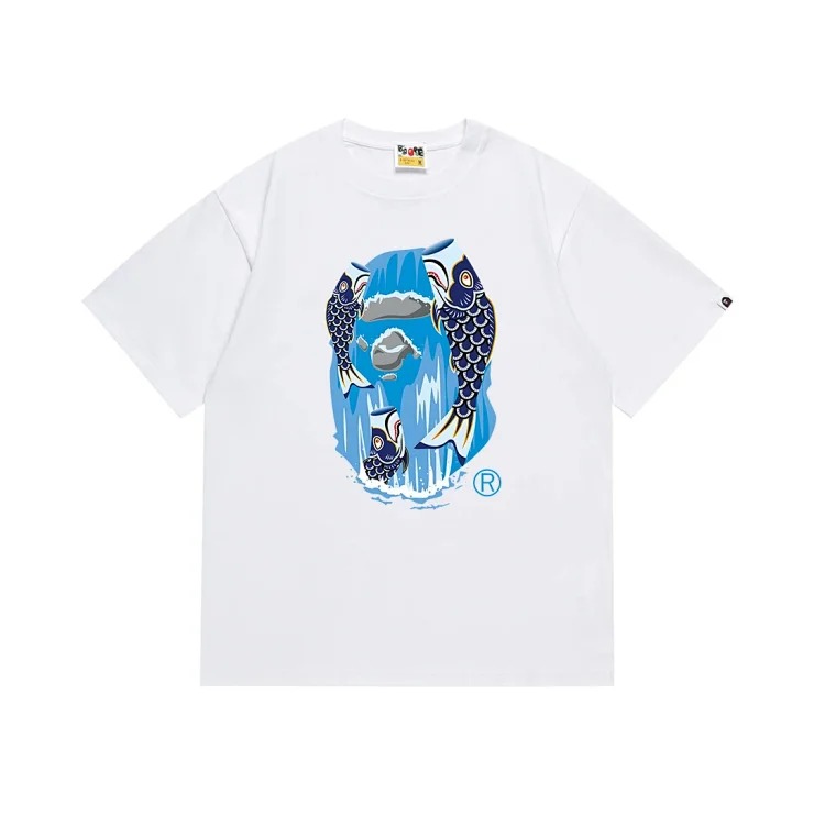 Bape A BATHING APE Embroidered Large Size Loose Short Sleeve T-Shirt image 4