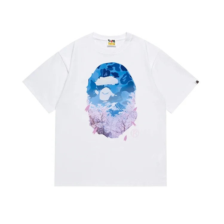 Bape A BATHING APE Embroidered Large Size Loose Short Sleeve T-Shirt image 6