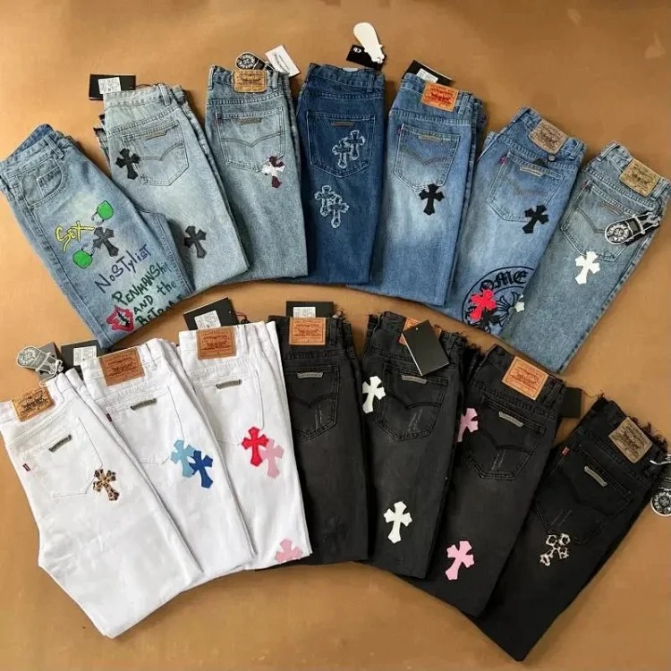 Classic hot style washed distressed jeans