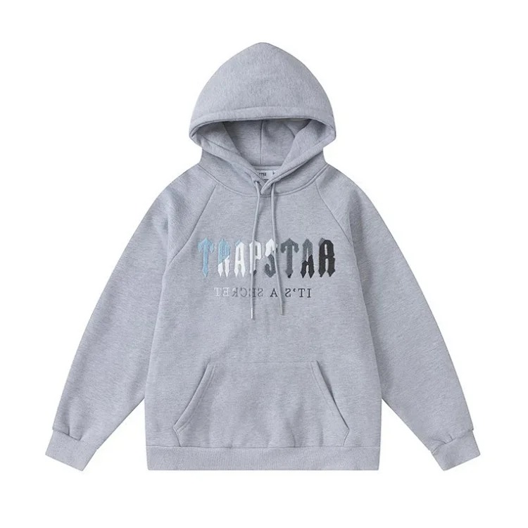 Traptar terry embroidered fleece loose casual hooded sweatshirt set image 14