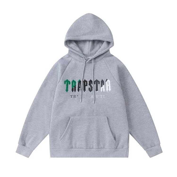 Traptar terry embroidered fleece loose casual hooded sweatshirt set image 22
