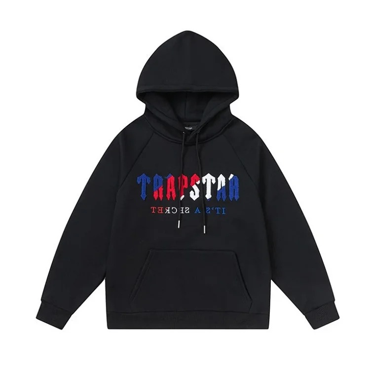 Traptar terry embroidered fleece loose casual hooded sweatshirt set image 8