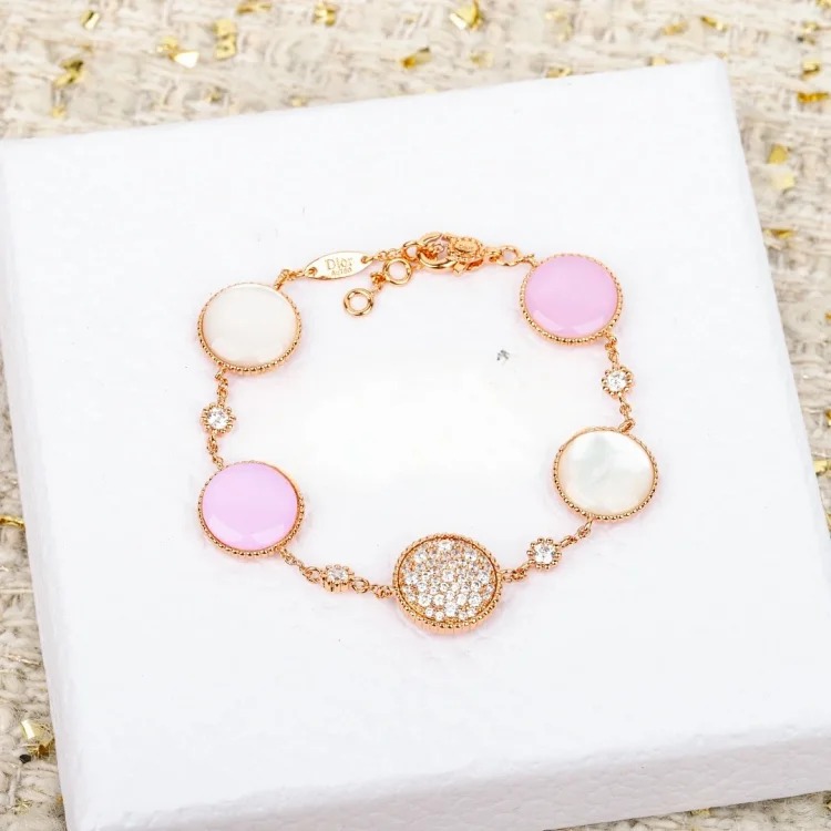 Dor Rose des Vents Bracelet Multi-Color Enamel Gold Tone image 2