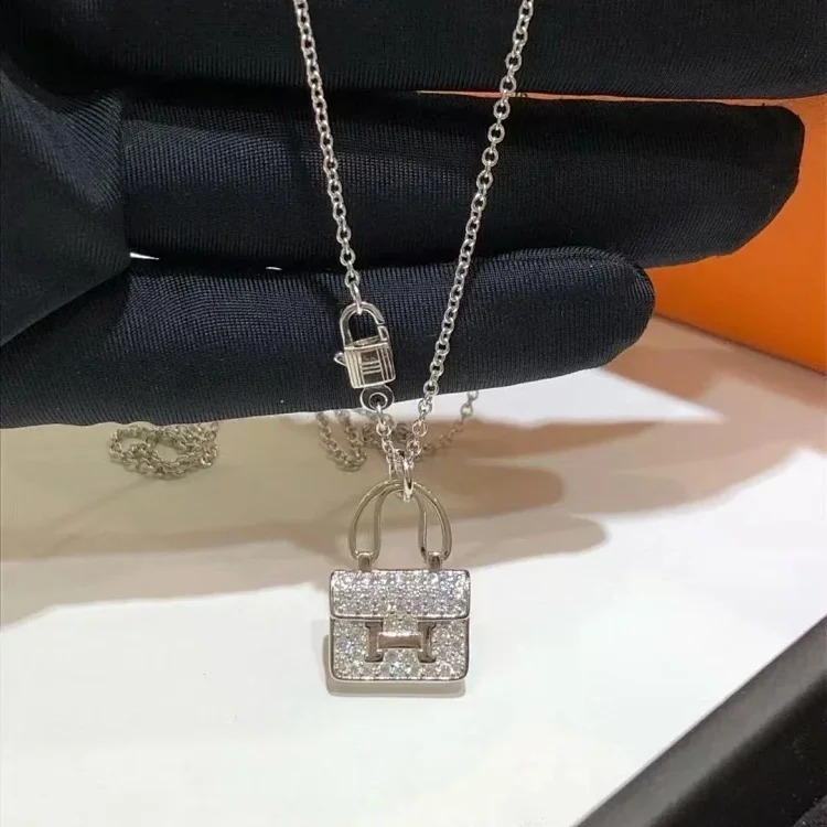 XXX-AMS padlock diamond rose gold pendant chain necklace-3837(pic4) XXX-AMS padlock diamond rose gold pendant chain necklace-3837