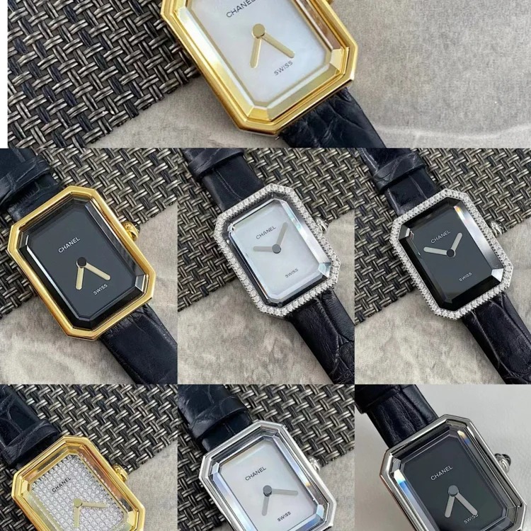 Crocodile Chanel Chanel black gold sugar cube ladies