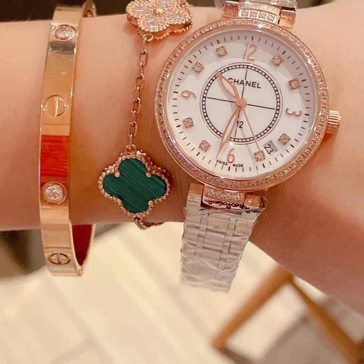 Fashionable mechanical women's Chanel elegant ceramic women's watch, equipped with 8215 mechanical movement 32mm11mm imported from Japan