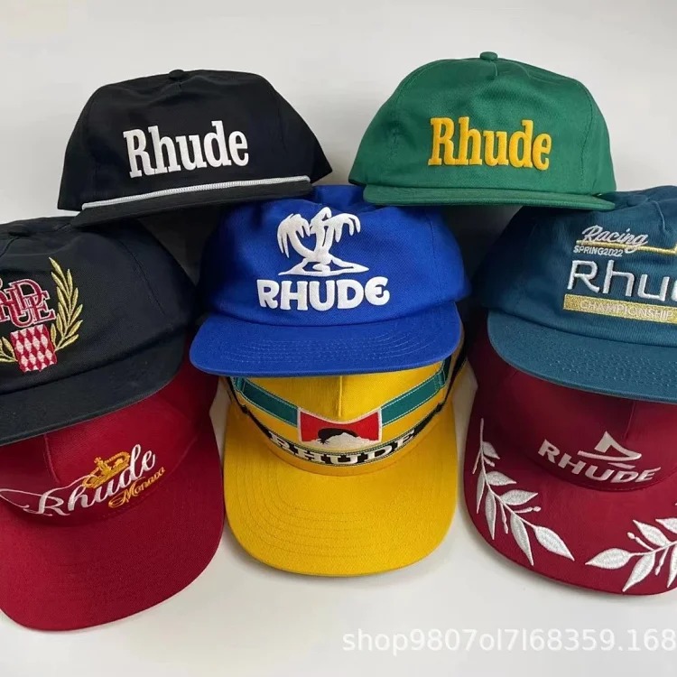 American Rhude embroidery printed trendy brand sun hat trucker cap men and women sun hat series