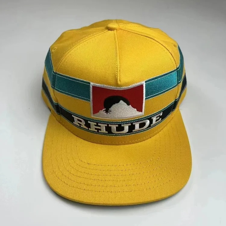 American Rhude embroidery printed trendy brand sun hat trucker cap men and women sun hat series
