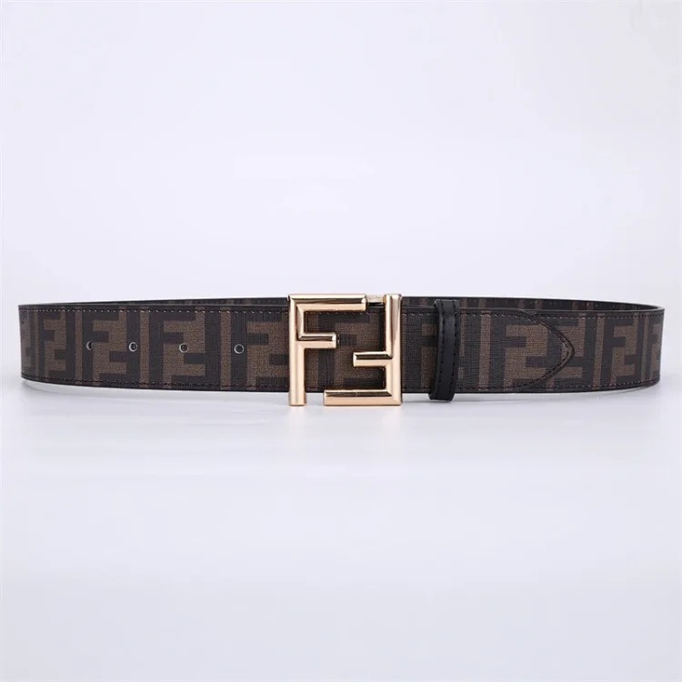 Double belt, versatile men's genuine leather Fencordi student FF , casual and durable Internet celebrity belt, new style
