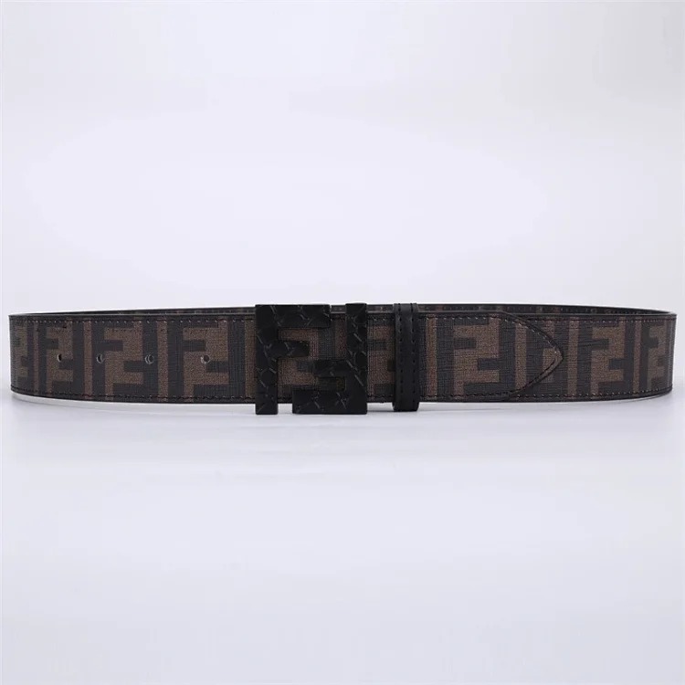 Double belt, versatile men's genuine leather Fencordi student FF , casual and durable Internet celebrity belt, new style