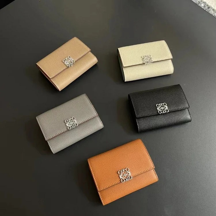 LYW three-fold fashionable hollow flower mother-of-pearl color matching wallet-5778