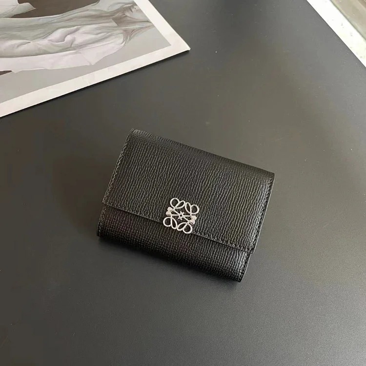 LYW three-fold fashionable hollow flower mother-of-pearl color matching wallet-5778