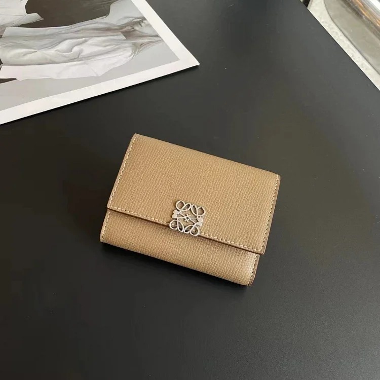 LYW three-fold fashionable hollow flower mother-of-pearl color matching wallet-5778