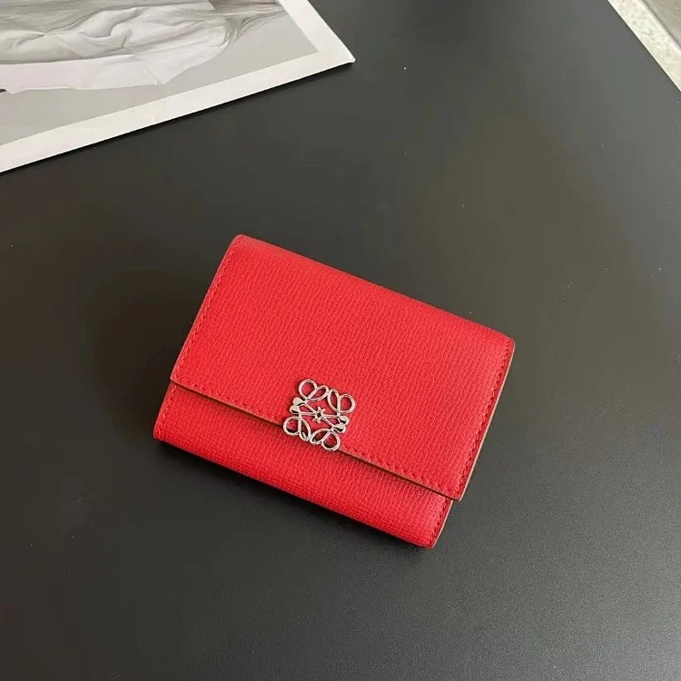 LYW three-fold fashionable hollow flower mother-of-pearl color matching wallet-5778