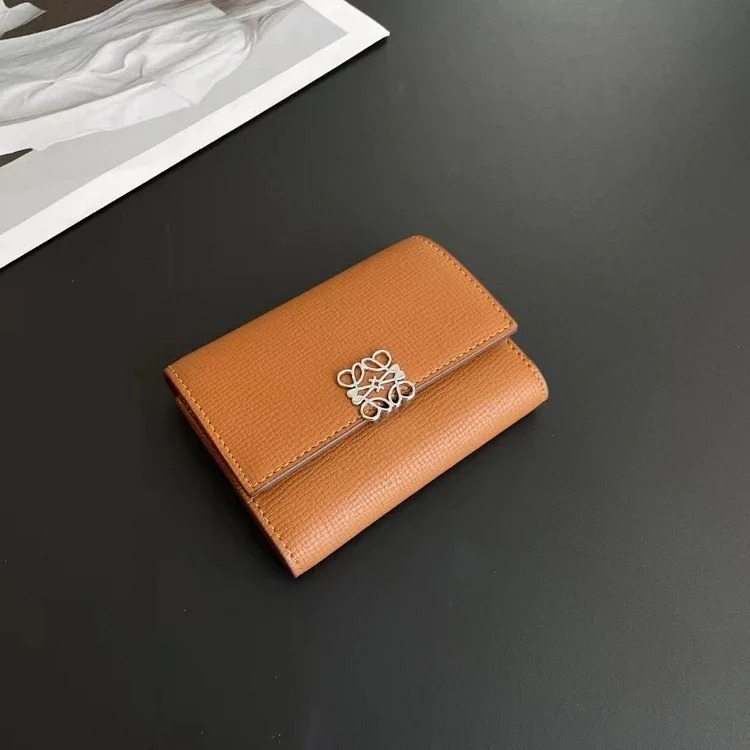 LYW three-fold fashionable hollow flower mother-of-pearl color matching wallet-5778