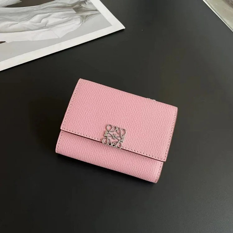 LYW three-fold fashionable hollow flower mother-of-pearl color matching wallet-5778