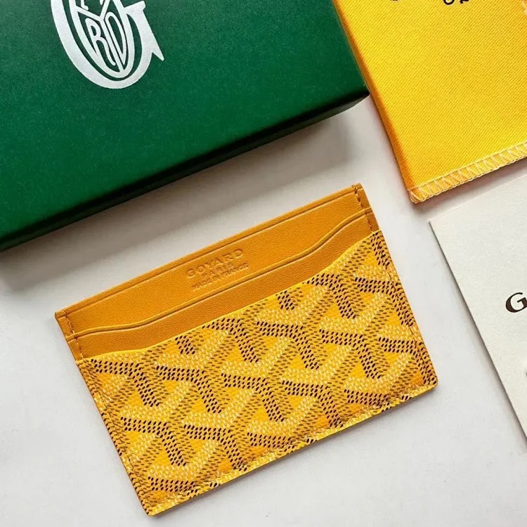 DX57 card holder, fashionable new convenient card album and business card holder, unisex horizontal French style (yellow canvas randomly distributed) image 4