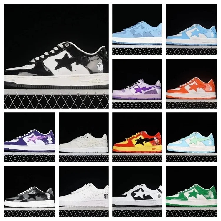 SXFD- Women's general sneakers patent leather star casual shoes