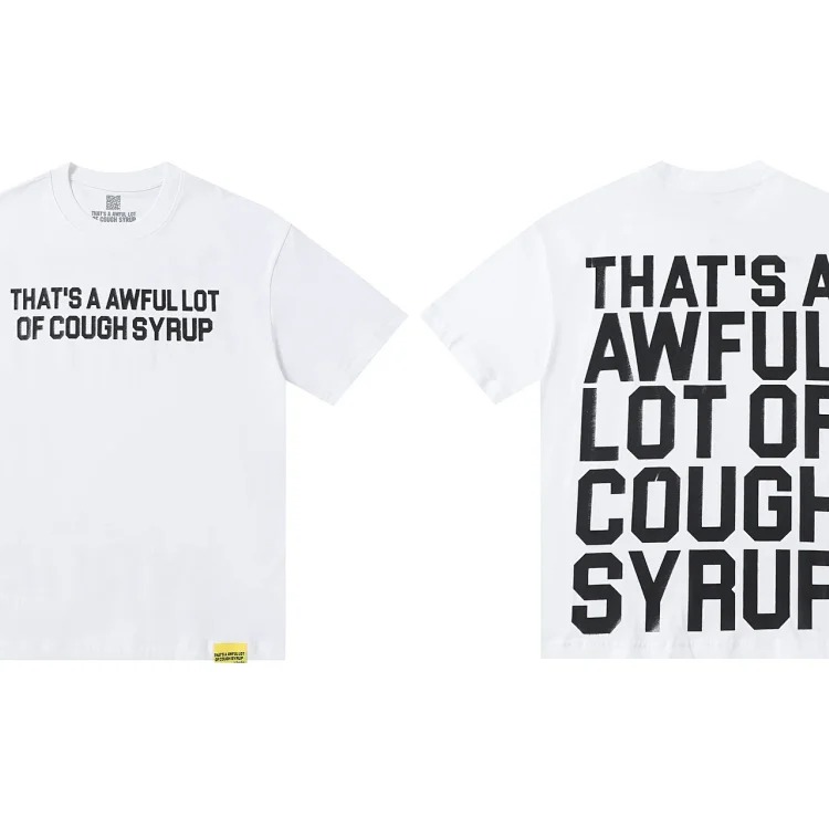 High street European and American trendy brand COUGH SYRUP loose casual short sleeves hot diamond short sleeves image 2